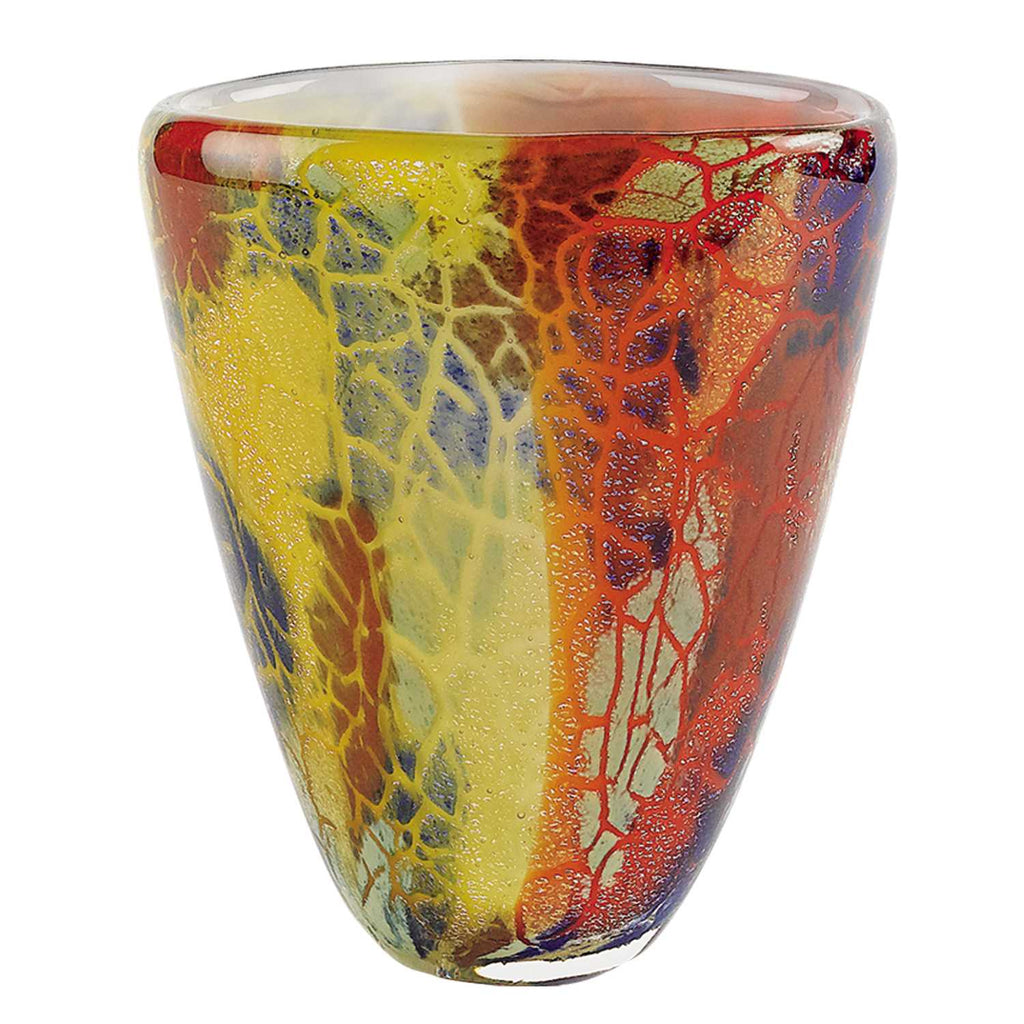 8 Multicolor Art Glass Oval Vase - 99fab 