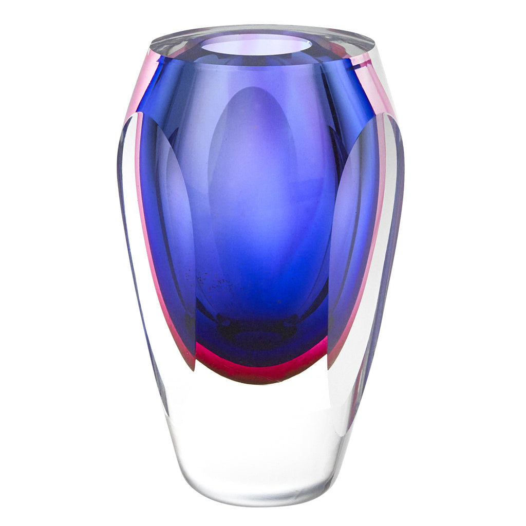 6 Mouth Blown Purple Art Glass Vase - 99fab 