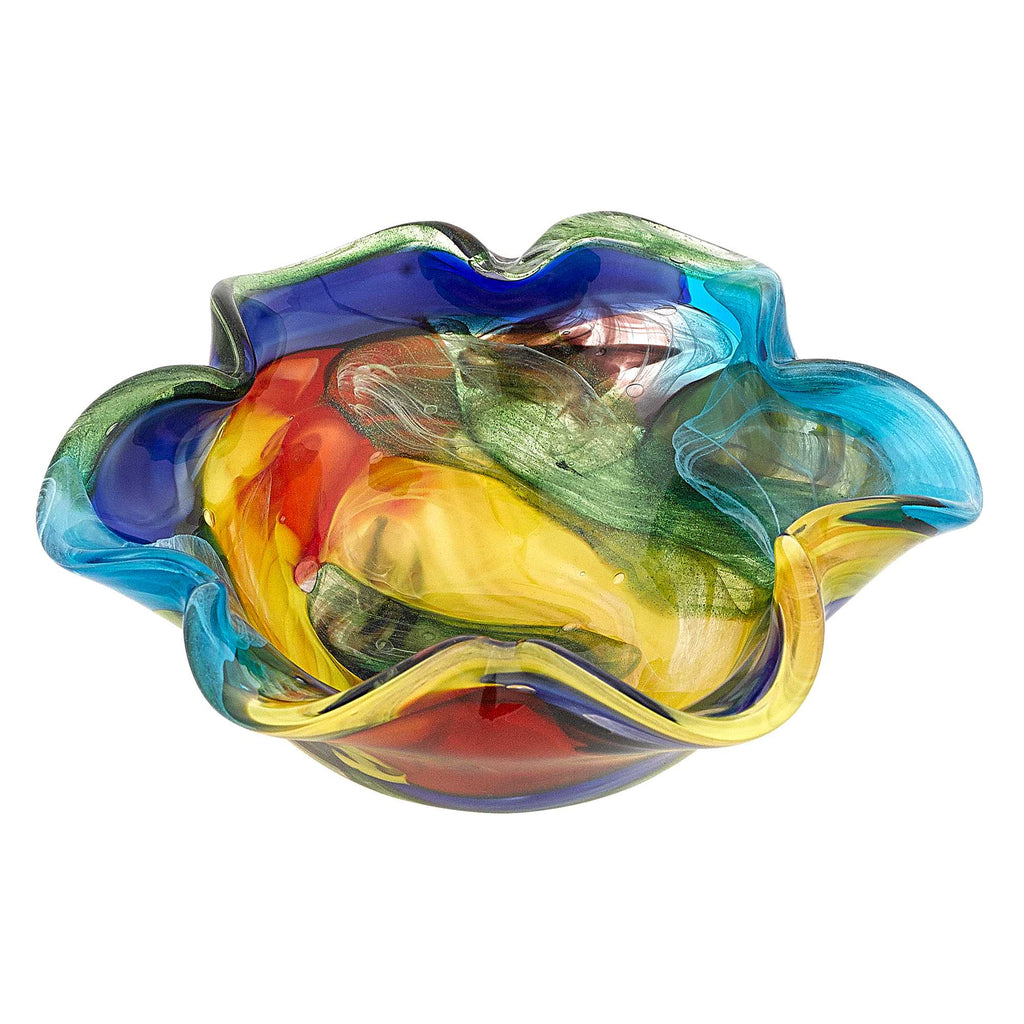 85 Multicolor Art Glass Floppy Centerpiece Bowl - 99fab 