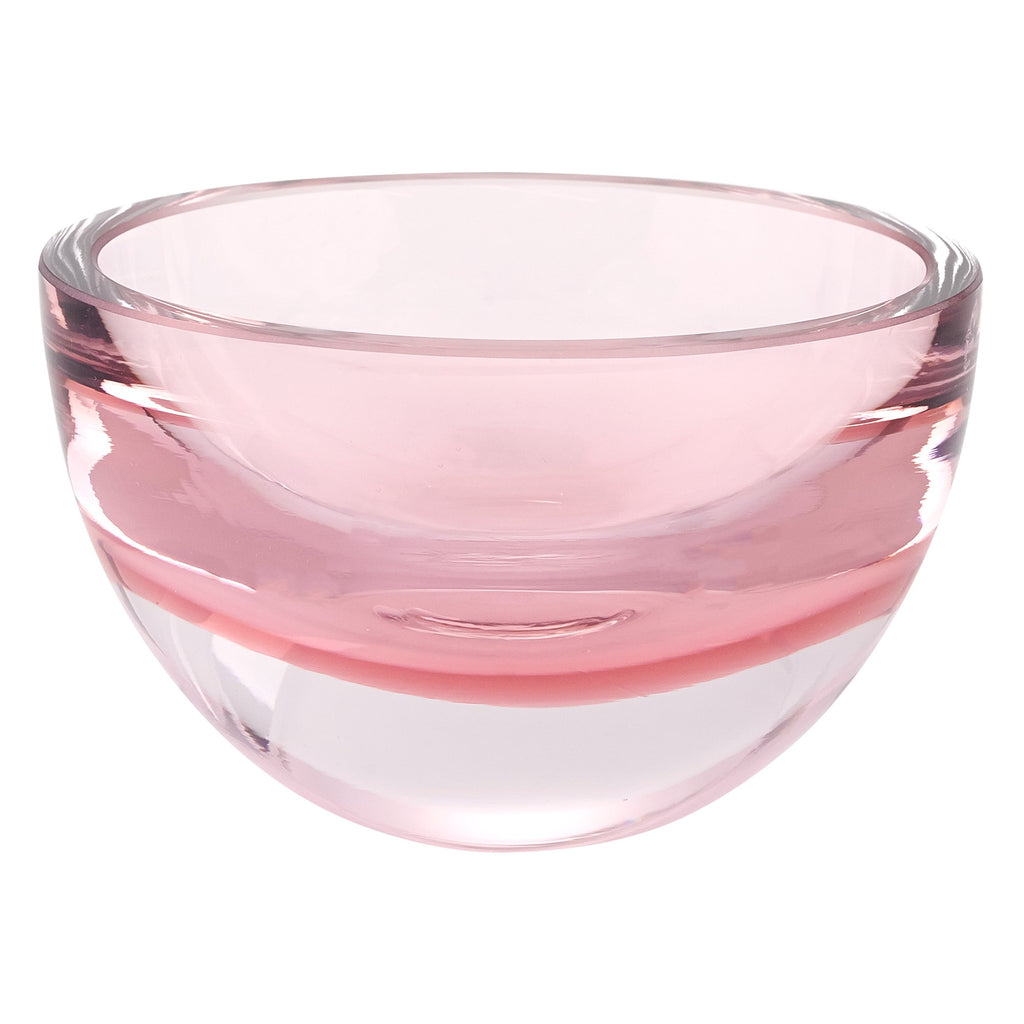 6 Mouth Blown European Made Lead Free Pink Crystal Bowl - 99fab 