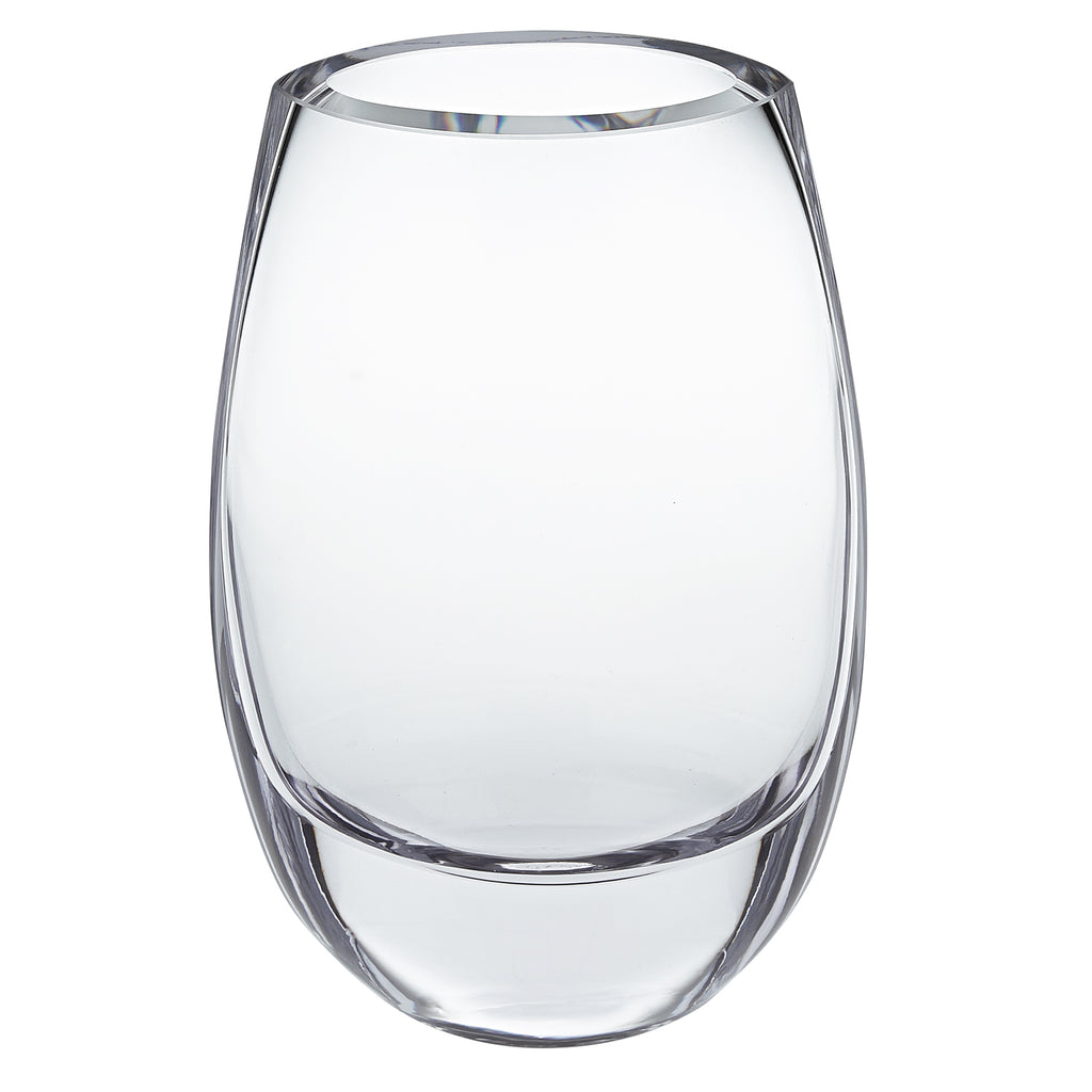 8 Mouth Blown Polish Oval Thick Walled Vase - 99fab 