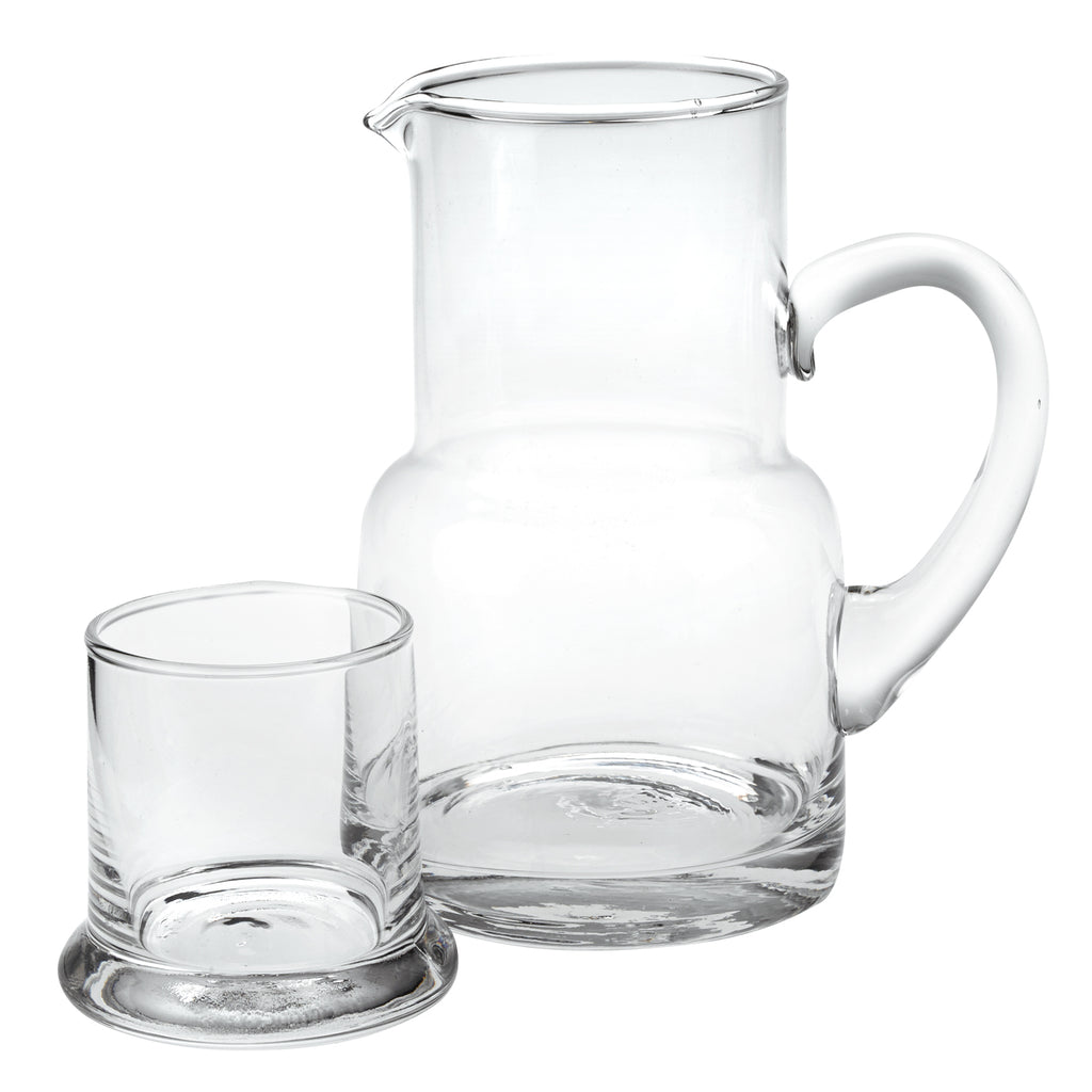 4 X 6 X 7 Clear Glass 2 Pc Glass Bedside Or Desktop Carafe Set  10 Oz - 99fab 