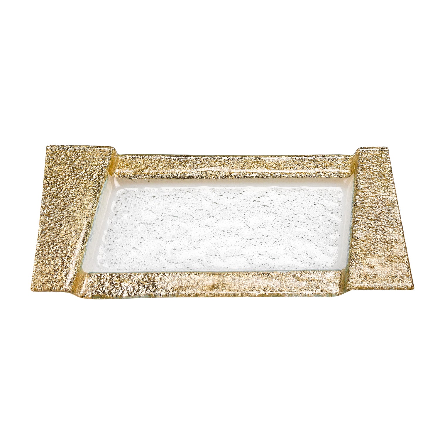 13" Handcrafted Gold Snack Or Vanity Tray