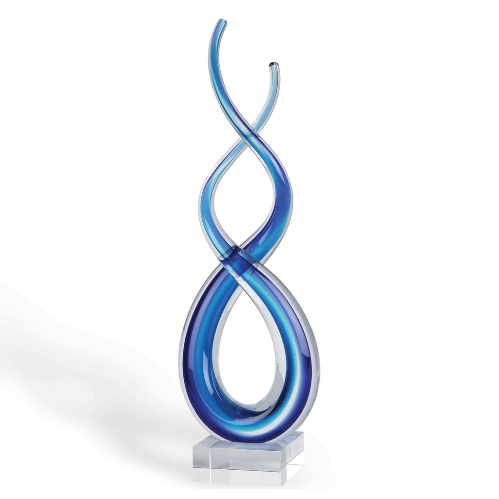 20 Blue Art Glass Centerpiece - 99fab 