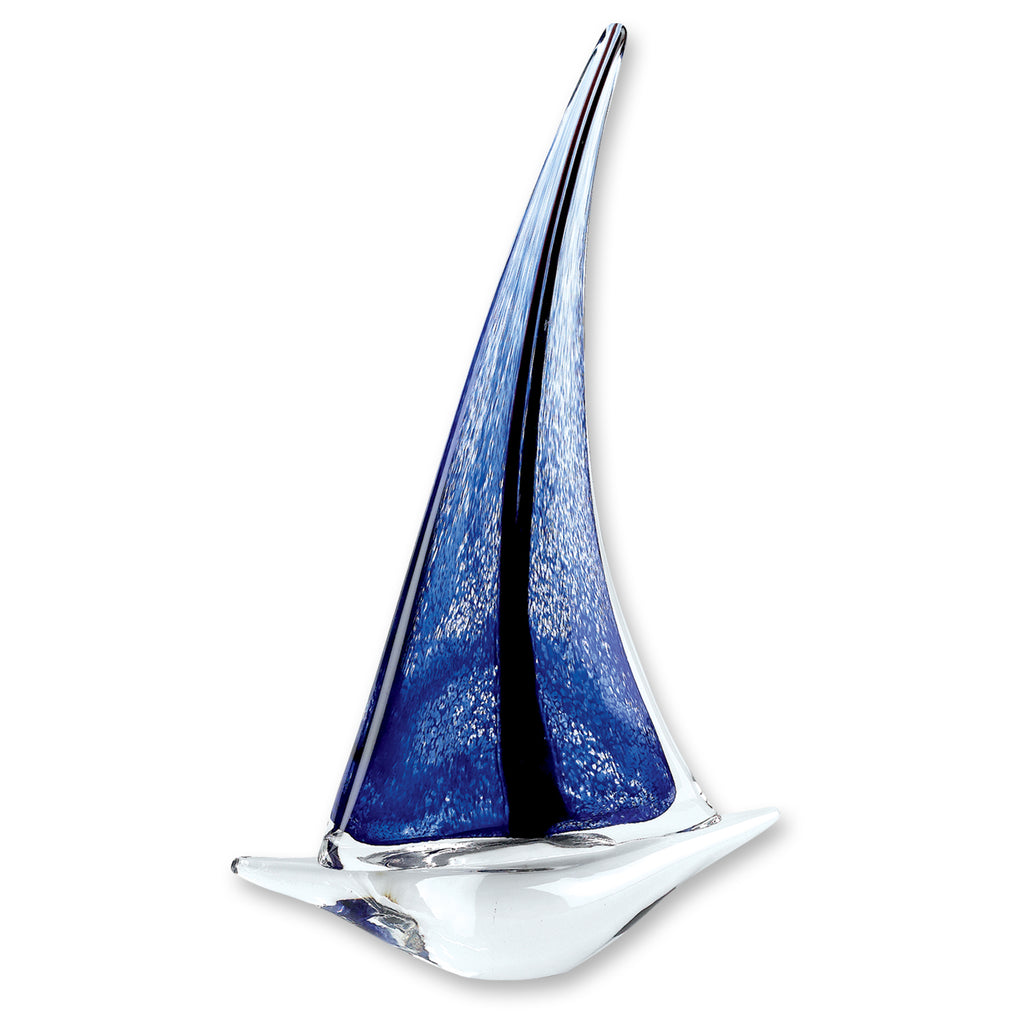 9 Blue Art Glass Sailboat - 99fab 