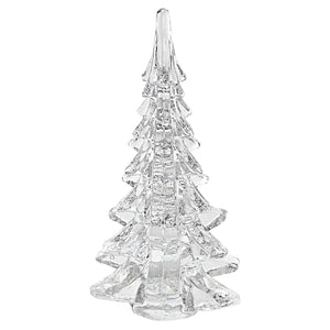 12" Mouth Blown Clear Glass Christmas Tree Sculpture