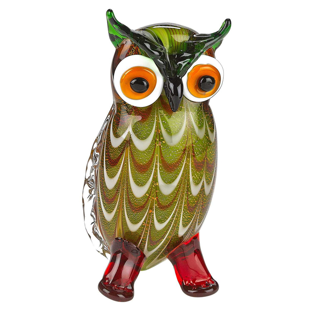 8 Mouth Blown Owl Art Glass - 99fab 