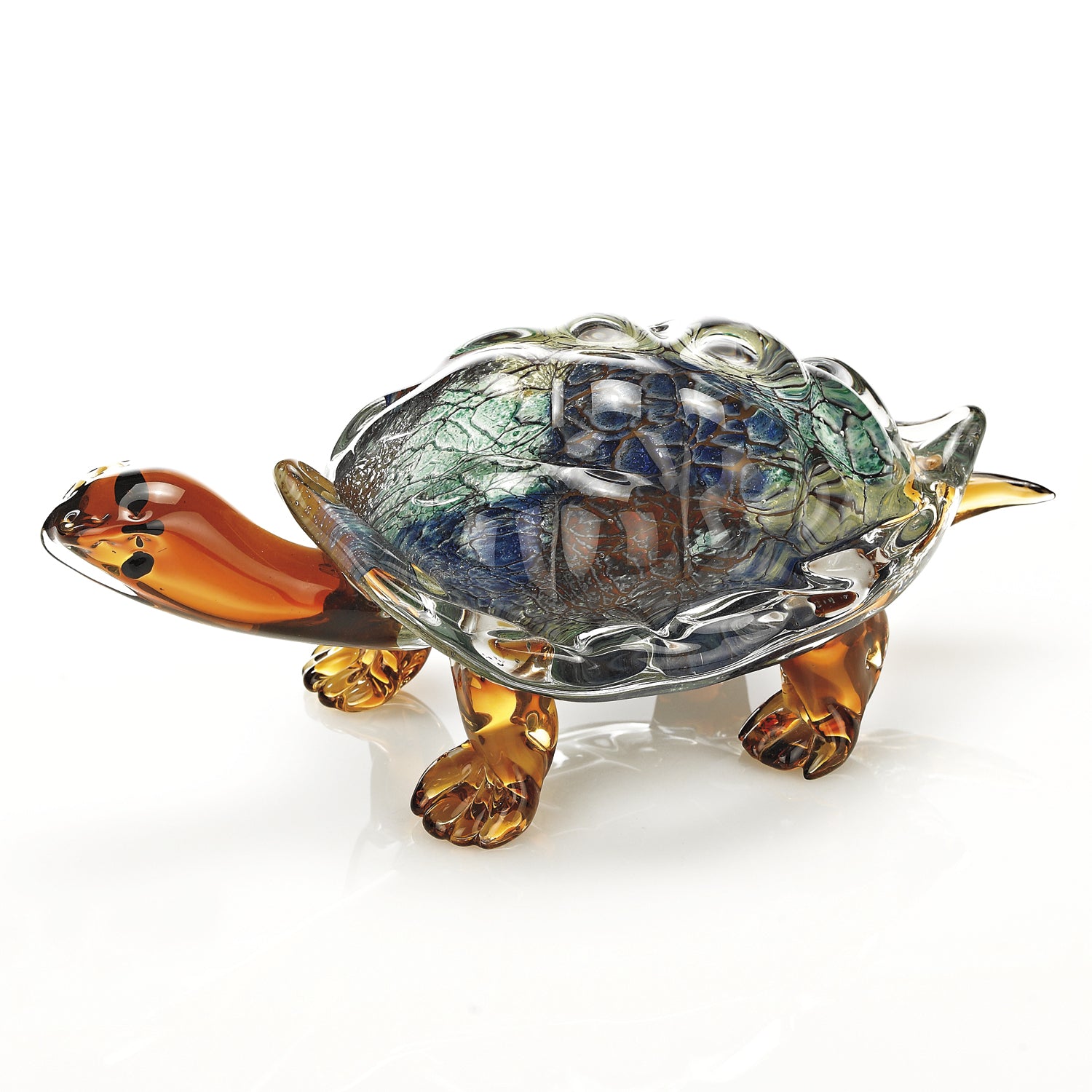 6 Mouth Blown Turtle Art Glass