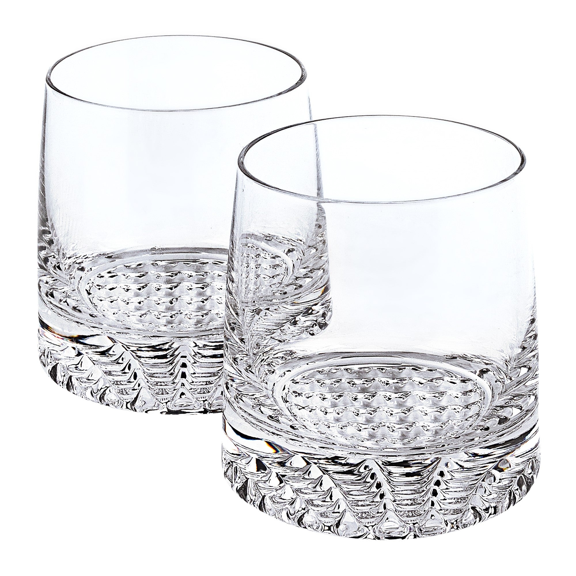 Mouth Blown European Crystal Whiskey Set 4 Pc Rocks Or Dof Set