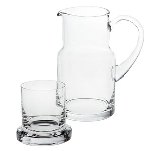 8 Mouth Blown Glass 2 Pc Bedside Or Desktop Carafe Set  24 Oz