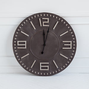 42'Oversize Round  Industrial Stylewall Clock With  Bold Block Numbers And Black Hands