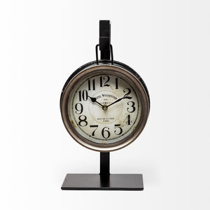 Metallic Brown Metal Hanging Desk Table Clock