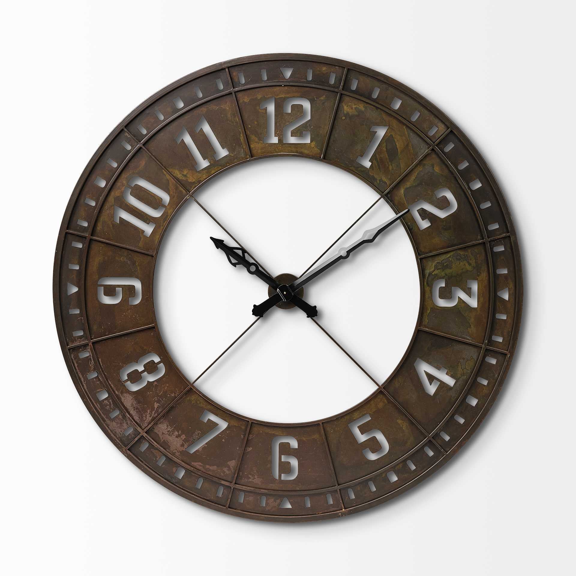 56.5" Round Xl Industrial Stylewall Clock Equipped With A Quartz Movement