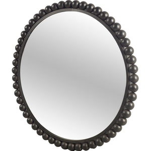 43" Round Black Metal Ball Frame Wall Mirror