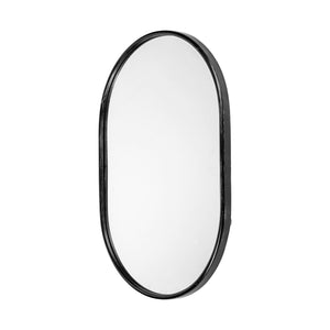 36" Painted Oval Accent Mirror Wall Mounted With Metal Frame