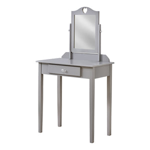 Grey Vanity Mirror And Storage Drawer