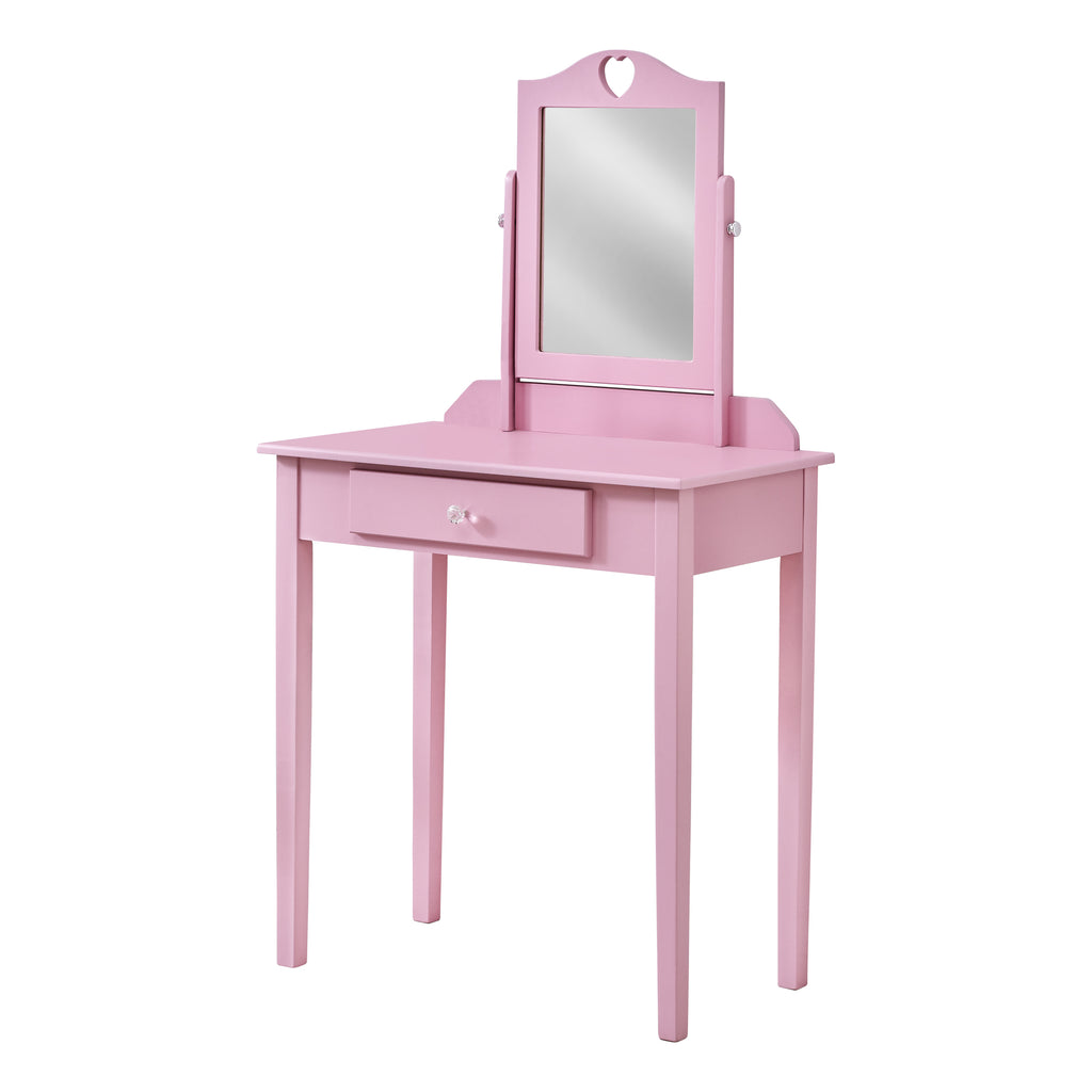 Pink Vanity Mirror And Storage Drawer - 99fab 