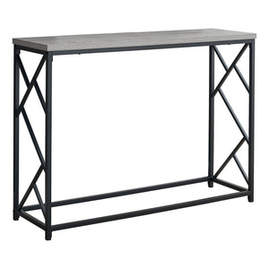 44" Rectangular Greywithblack Metal Hall Console Accent Table