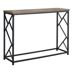 44" Rectangular Taupewithblack Metal Hall Console Accent Table