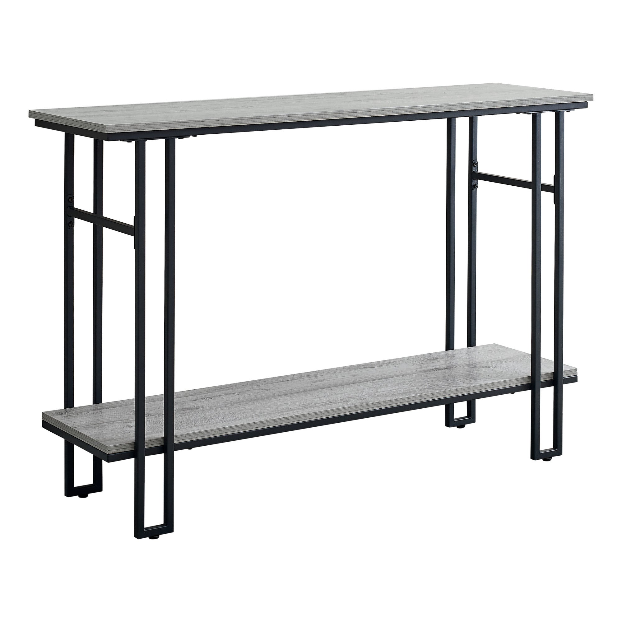 48" Rectangular Greywithblack Metal Hall Console Accent Table