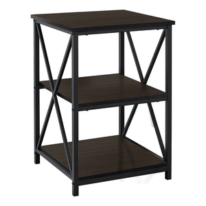 26" Rectangular Espresso Black Metal Accent Table