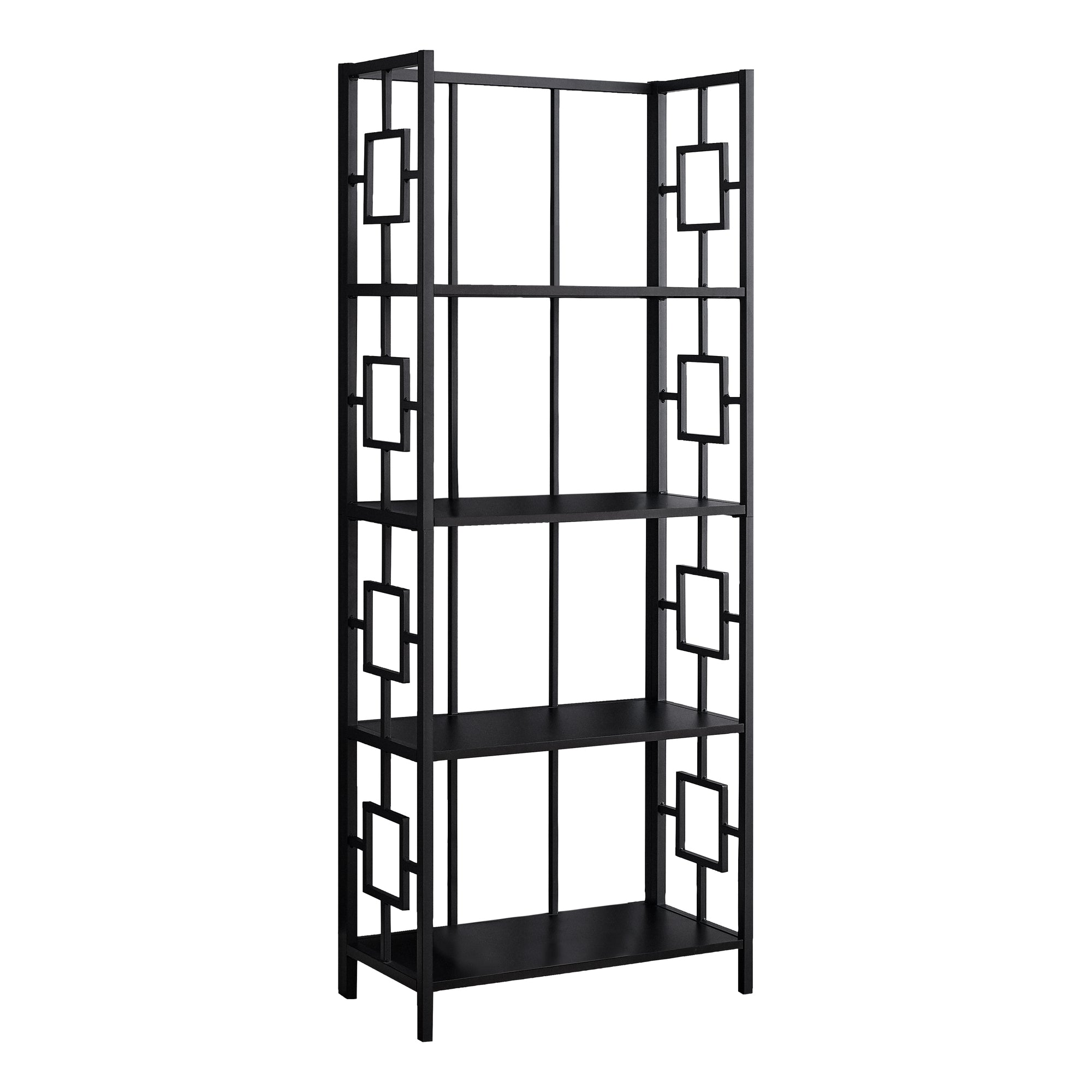 62" 4 Tier Bookcase Blackwithblack Metal Etagere