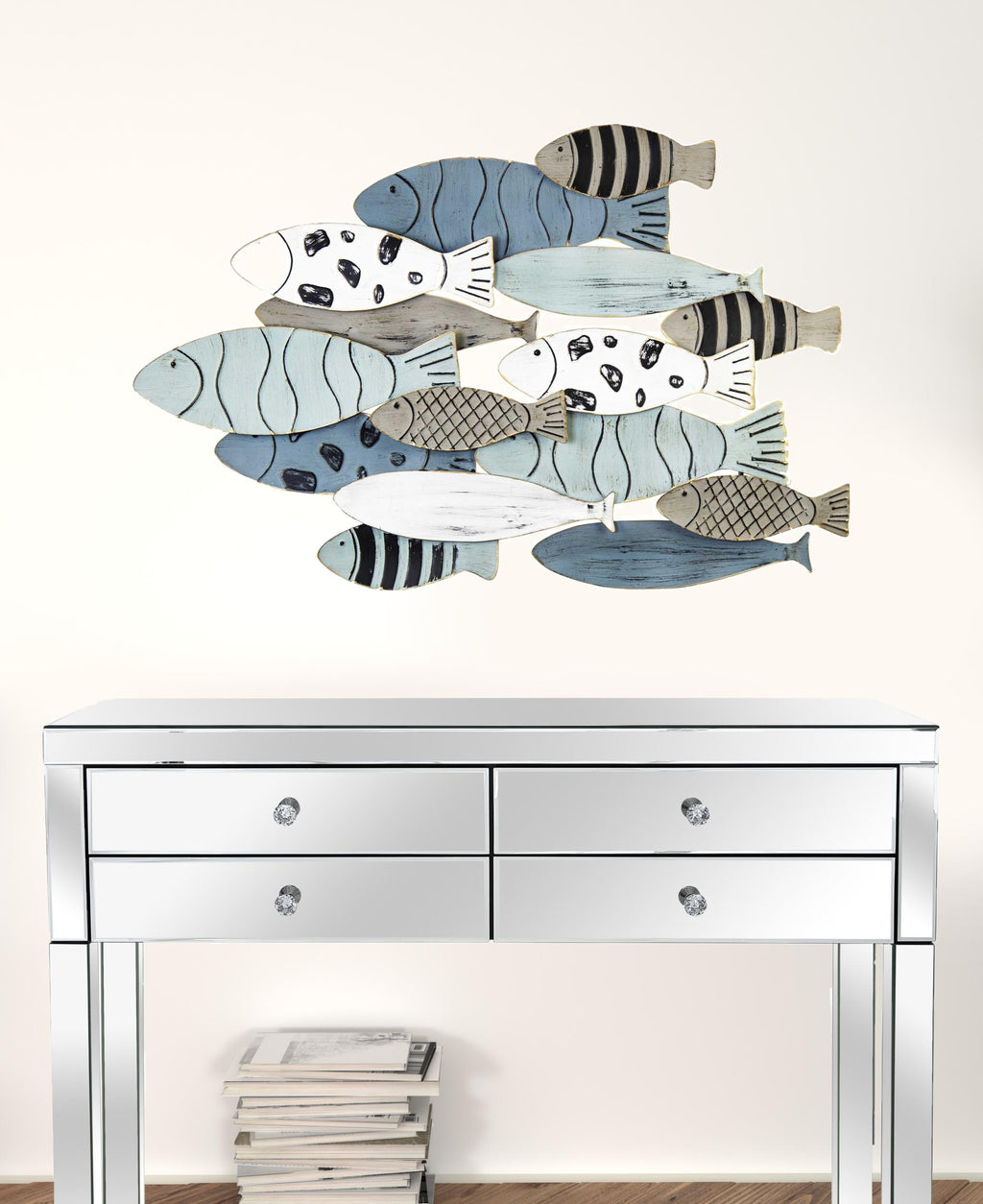 Hand-Painted With Metallic Fish Gold Edge Wall Decor - 99fab 