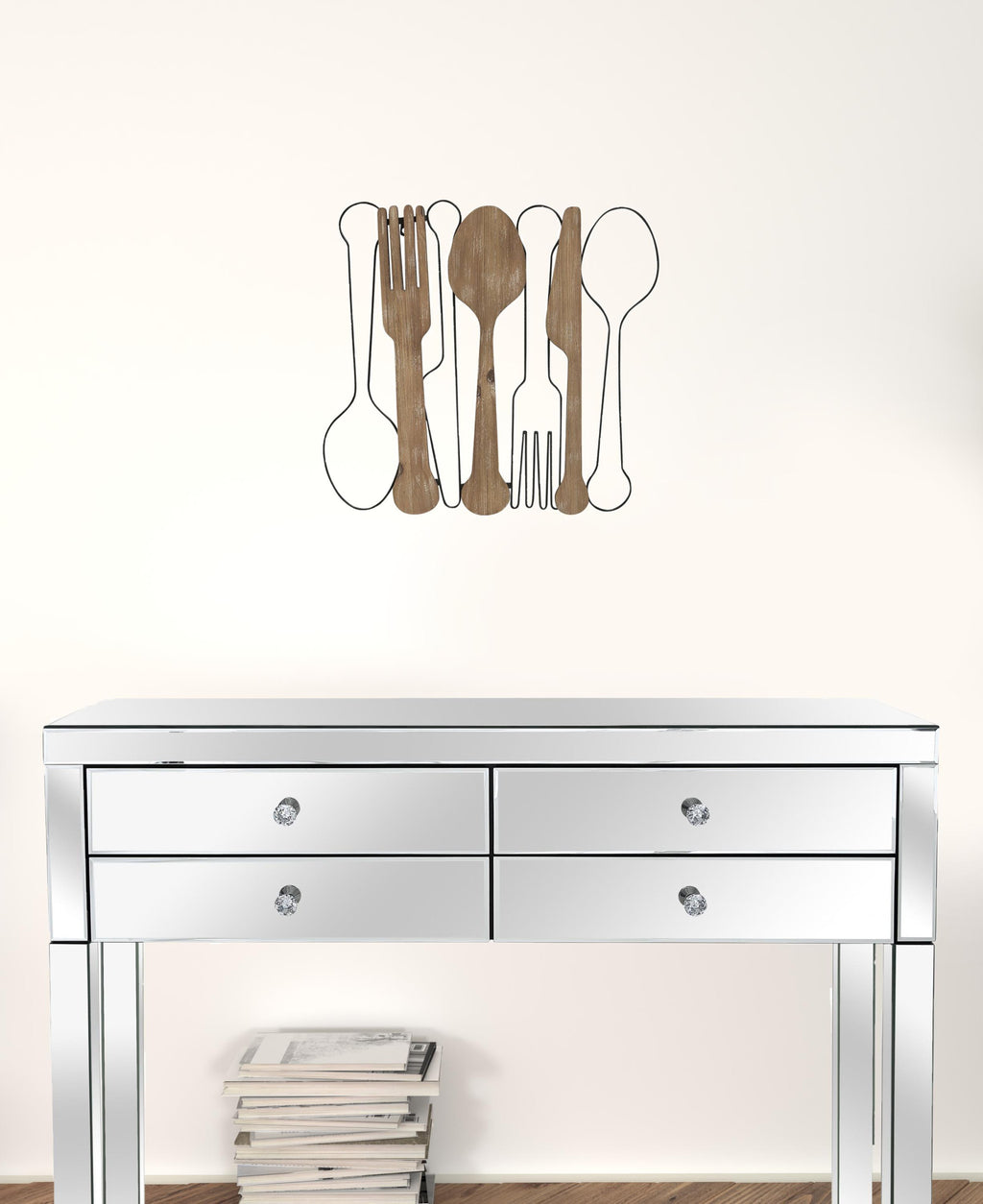 Kitchen Utensils Wall Decor With Metal Outlines - 99fab 