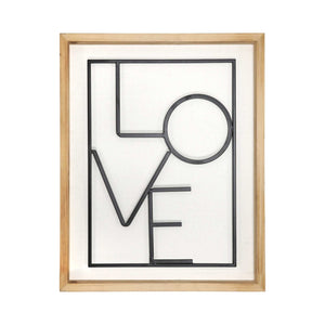 Metal Love On White Framed Wall Art