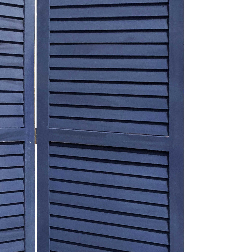 3 Panel Dark Blue Shutter Screen Room Divider - 99fab 