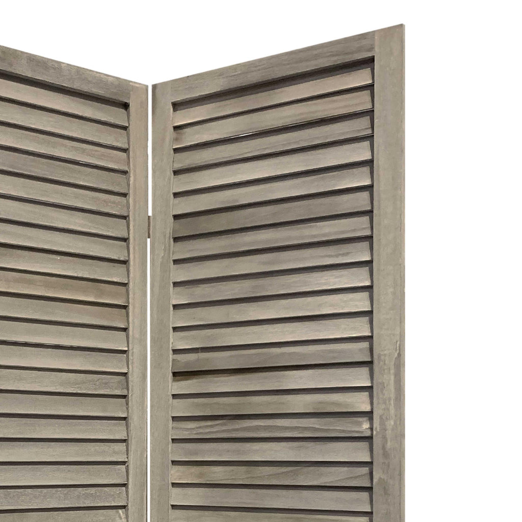 3 Panel Grey Shutter Screen Room Divider - 99fab 