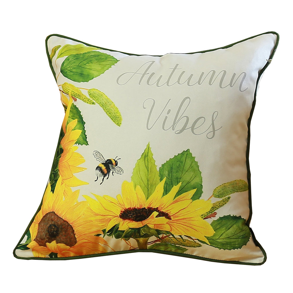 Set Of 4 Square Autumn Vibes Sunflower Pillow Covers - 99fab 