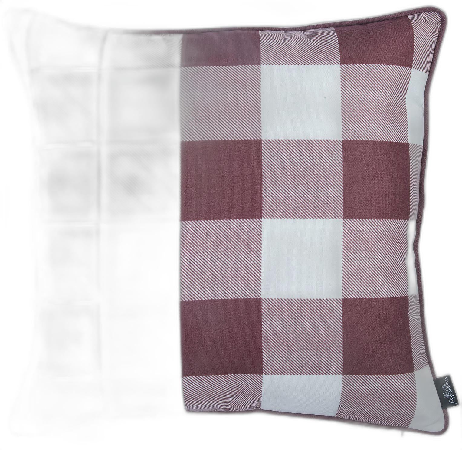 Set Of 4 18" Thanksgiving Gingham Throw Pillow Cover In Multicolor