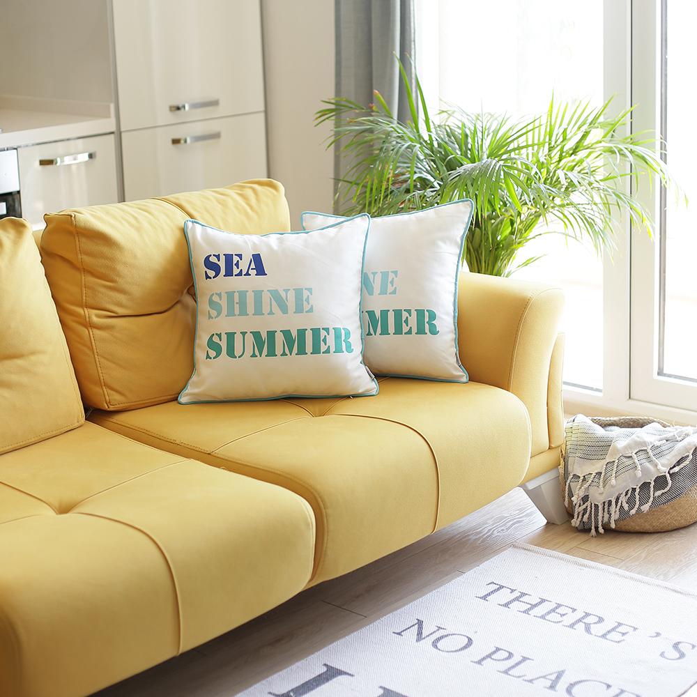 Set Of 2 Sea Shine Summer Throw Pillow Covers - 99fab 