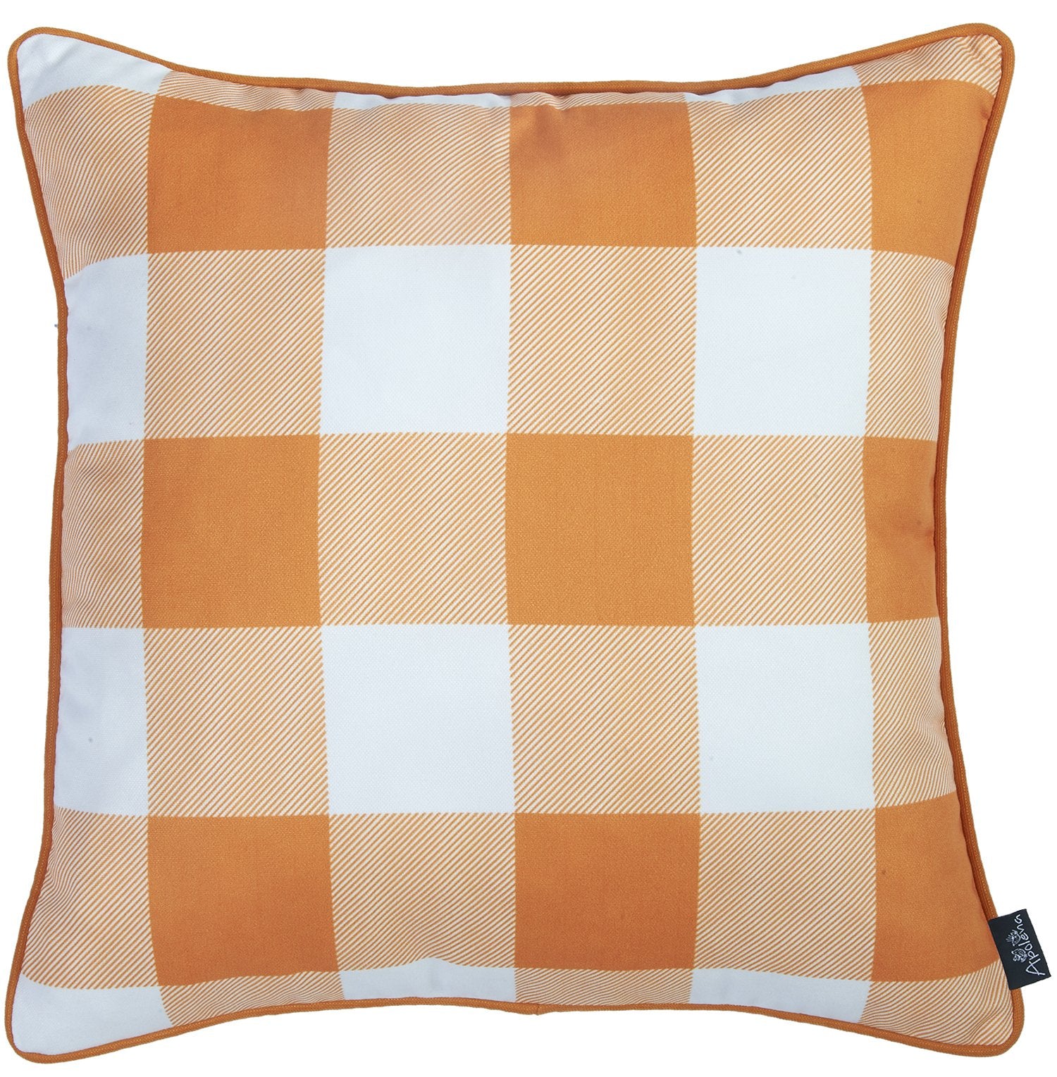 Set Of 2 18"  Fall Season Pumpkin Gingham Throw Pillow Cover