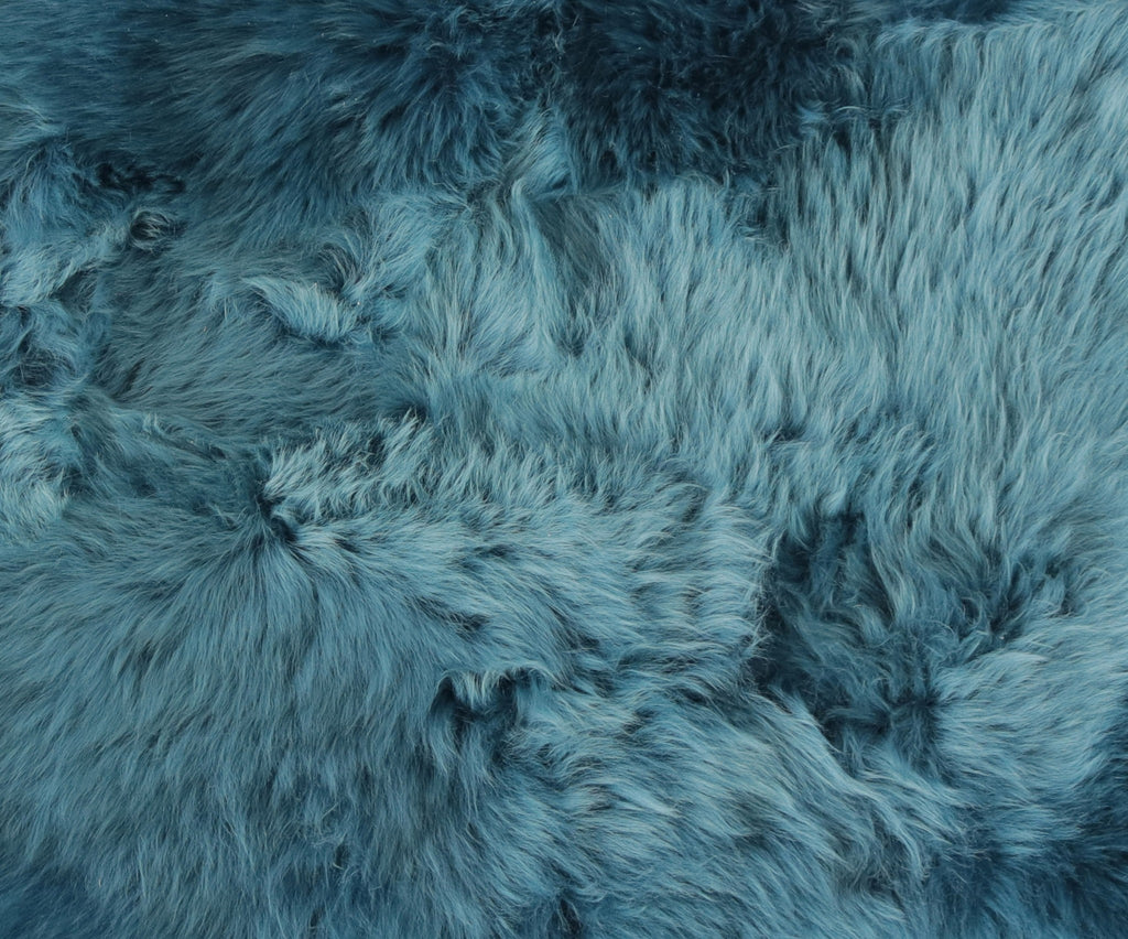 2' X 3' Teal New Zealand Natural Sheepskin Rug - 99fab 