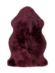 2' X 3' Burgundy New Zealand Natural Sheepskin Rug