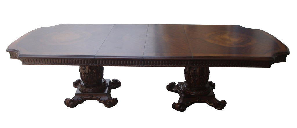 Wooden Top Cherry  Dining Table With Wood Carving Details - 99fab 