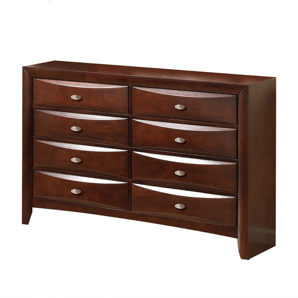 41" Espresso Wood Finish Dresser With 8 Drawers