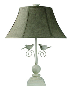 Cheerful White Table Lamp With 3D White Birds