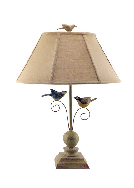 Cheerful Taupe Base Table Lamp With 3D Colorful Birds - 99fab 