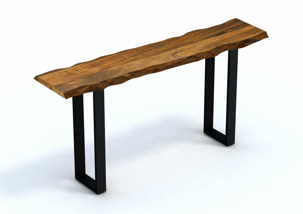 Live Edge Acacia Wood Console Table With Black Metal Legs - 99fab 