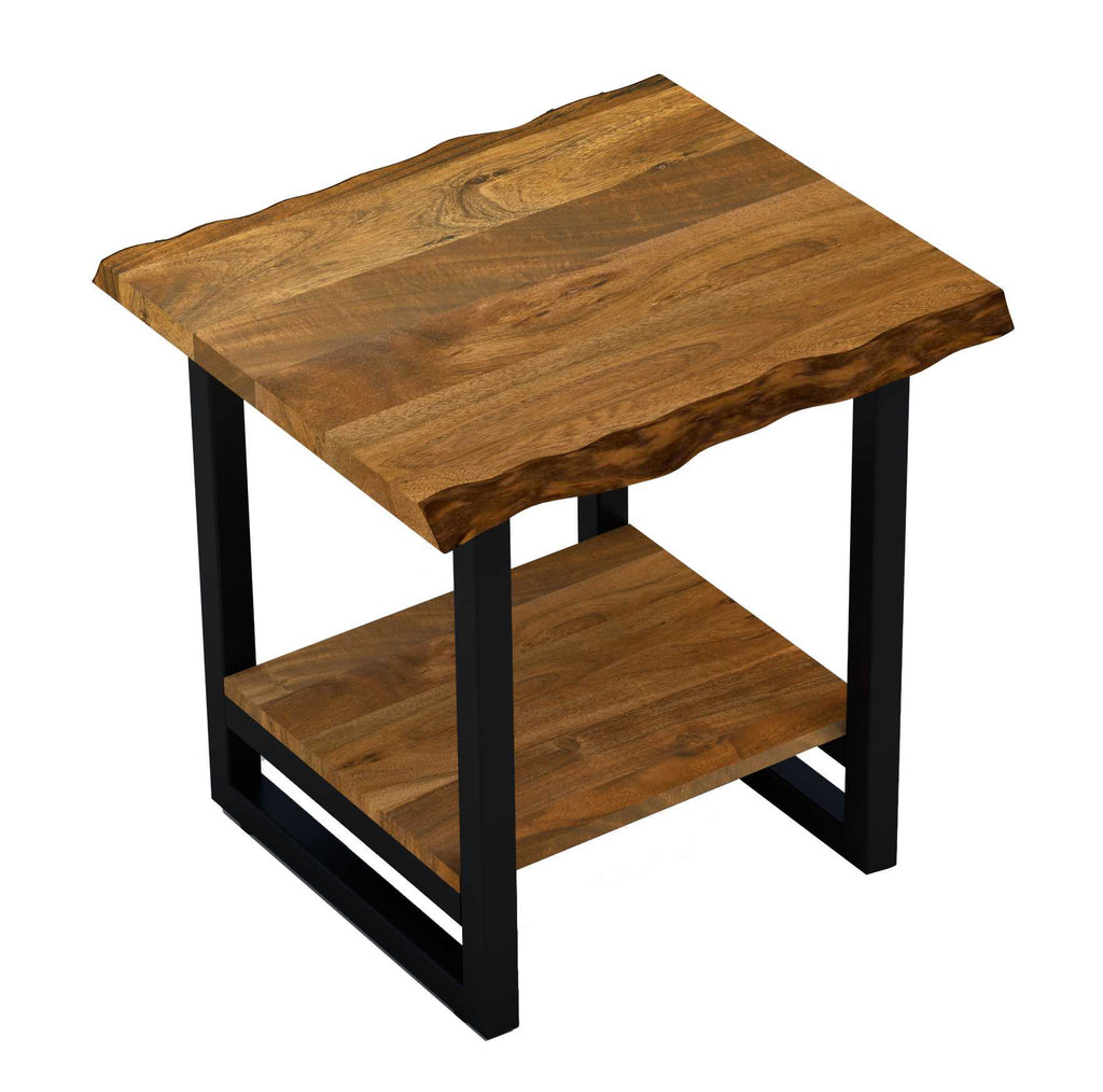 Modern Rustic Live Edge Acacia Wood End Table - 99fab 