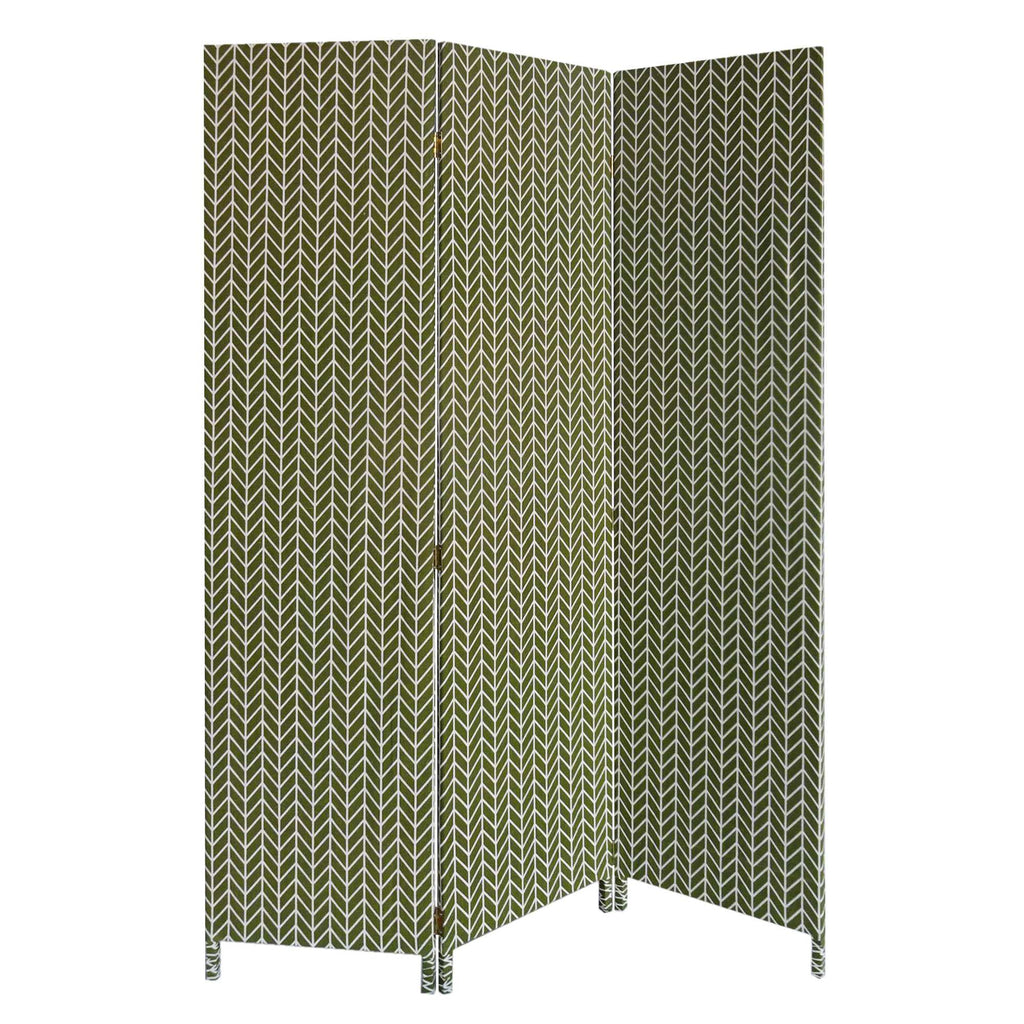 3 Panel Green Soft Fabric Finish Room Divider - 99fab 