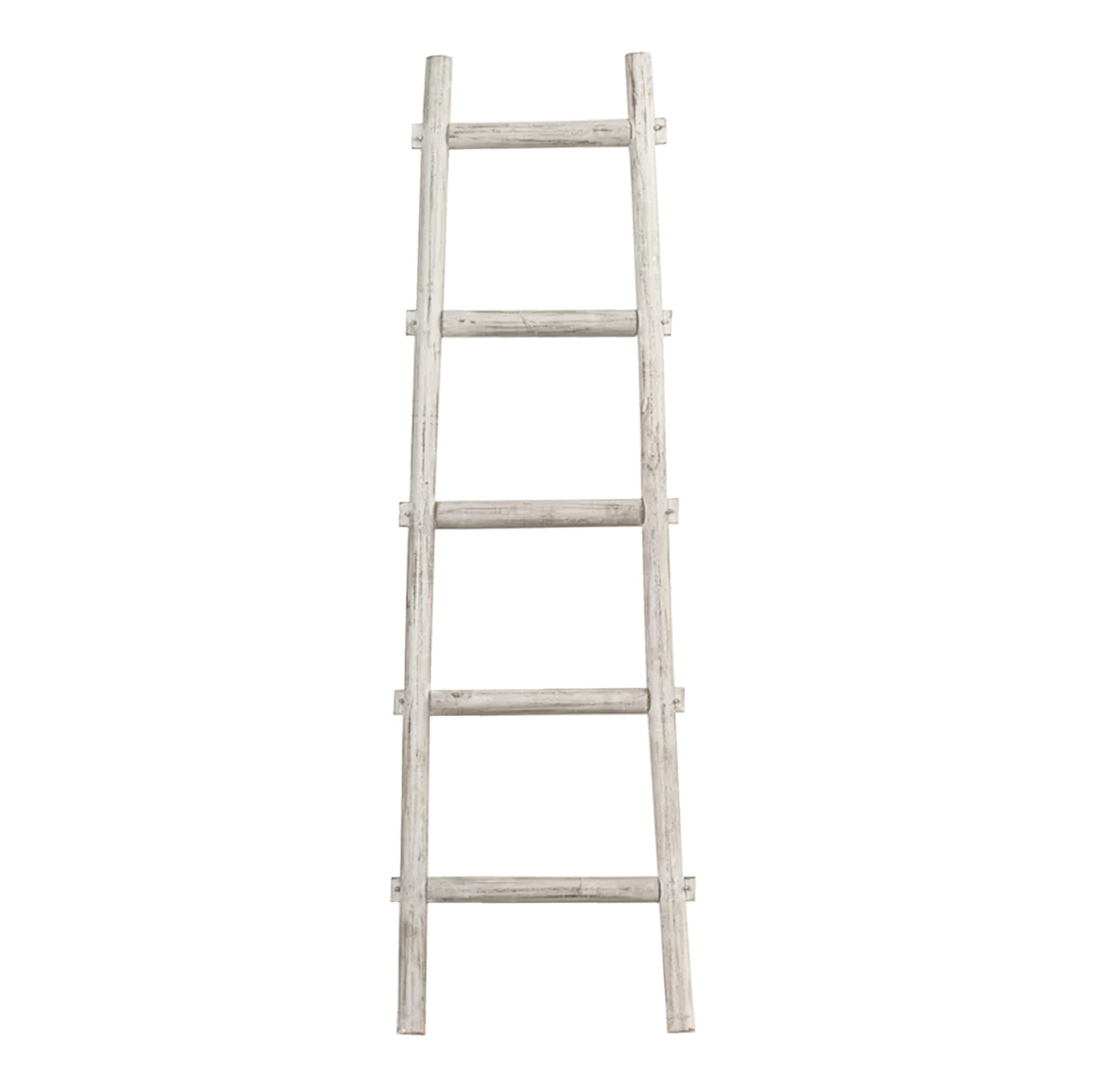 5 Step White Decorative Ladder Shelve