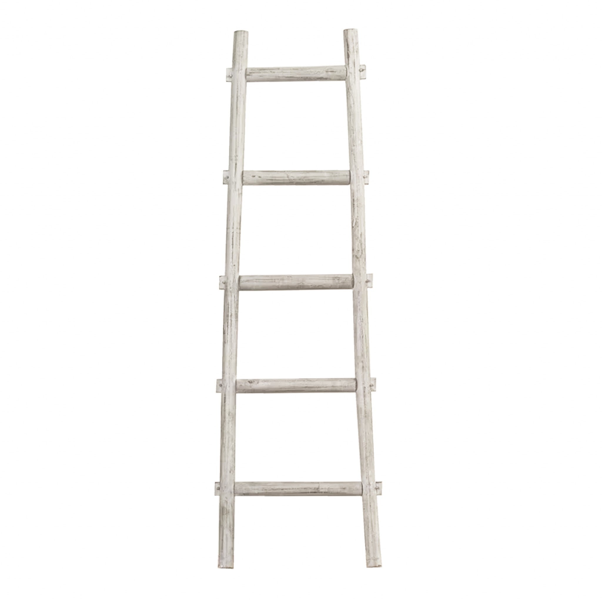 5 Step White Decorative Ladder Shelve