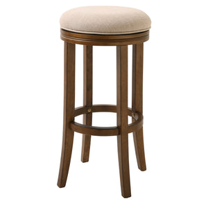 30" Honeysuckle Finished Solid Wood Frame With Cream Fabric Bar Stool