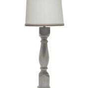 31" Washed Brown Standard Table Lamp With White Shade