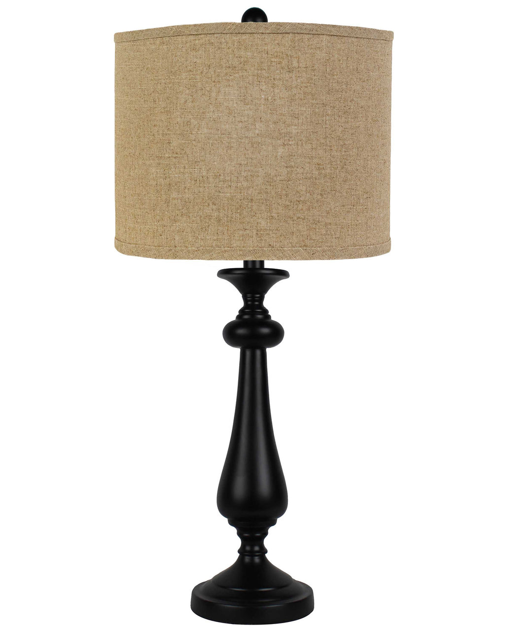 Black Candlestick Sandy Tan Shade Table Lamp - 99fab 