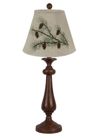 Brown Candlestick Forest Pinecone Tree Shade Table Lamp - 99fab 